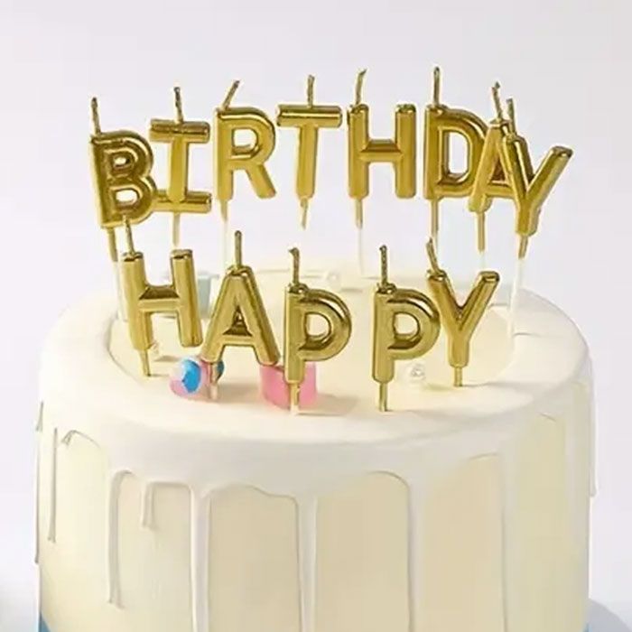 Sensations  Candles – Happy Birthday – Gold