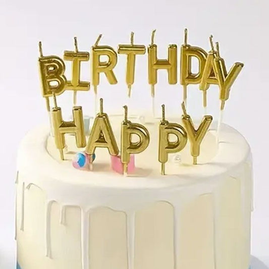 Sensations  Candles – Happy Birthday – Gold