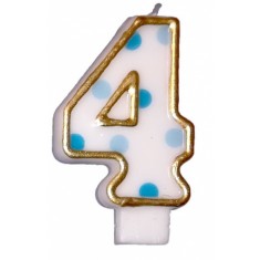 Candle Number 4 Blue