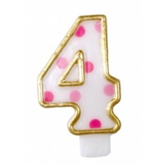 Candle Number 4 Pink