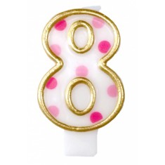 Candle Number 8 Pink