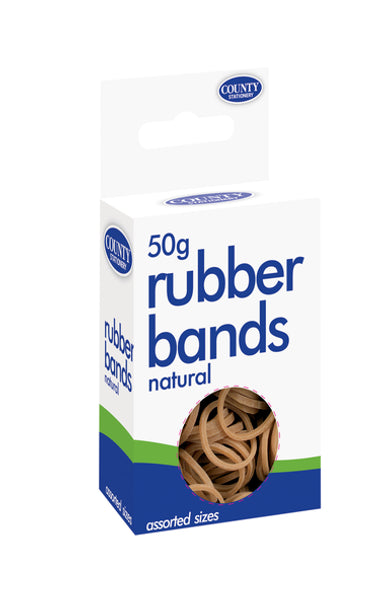 Rubber Bands - Assorted Sizes - 50g Pack