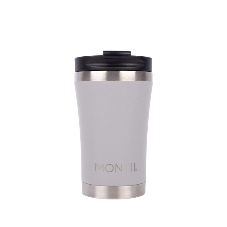 MontiiCo Regular Thermos Coffee Cup - with lid - Chrome Grey -  350ml