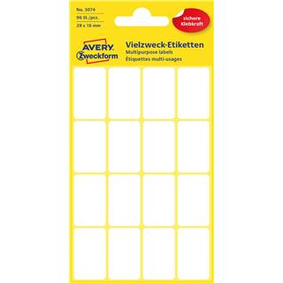 Avery white labels 29x18mm