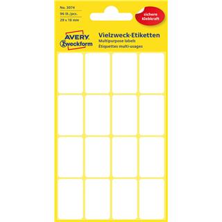 Avery white labels 29x18mm