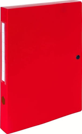 Exacompta Press Stud Filing Box 40mm Red