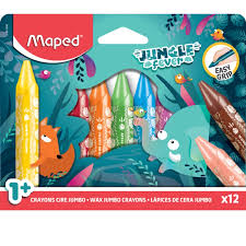 Maped Jungle Fever Wax Jumbo Crayons – 12 Colors