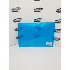 MERIT -  A4 Button Folder -TRANSLUCENT BLUE