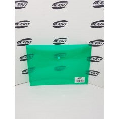 MERIT -  A4 Button Folder -TRANSLUCENT GREEN