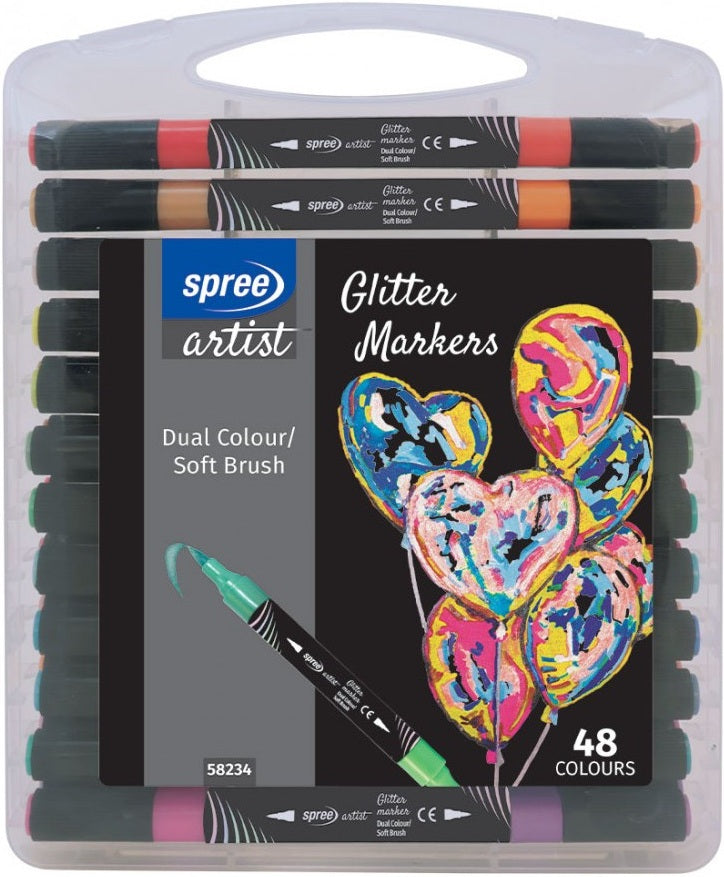 SPREE -  Glitter Markers Dual Colour - set of 48