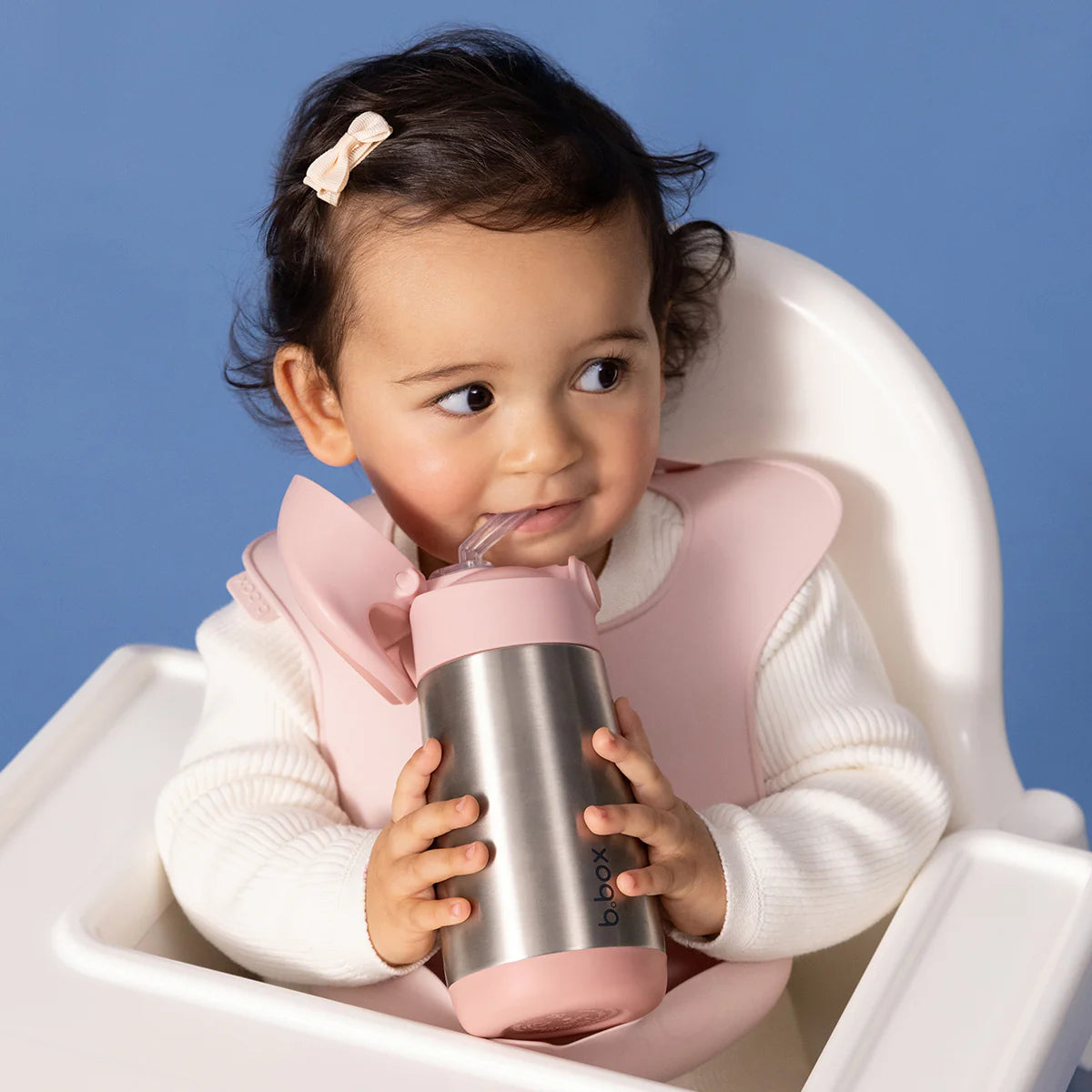 b.box 350ml Insulated Straw Drink Bottle - Blush Crush