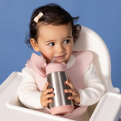 b.box 350ml Insulated Straw Drink Bottle - Blush Crush