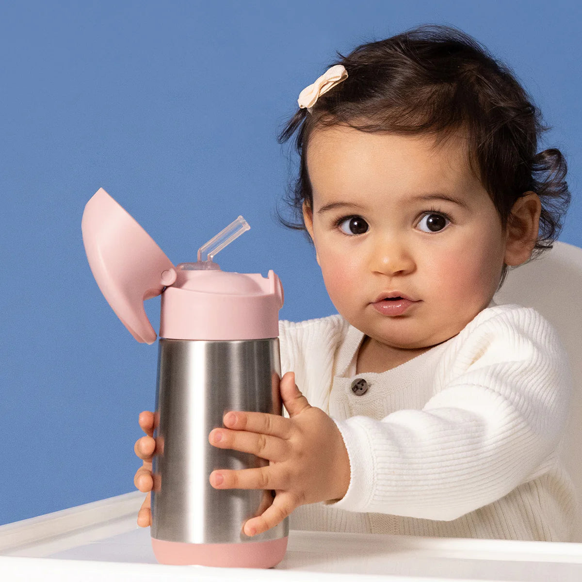 b.box 350ml Insulated Straw Drink Bottle - Blush Crush