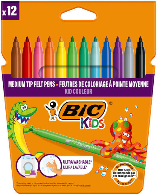 BIC Medium Tip Felt Pens x12