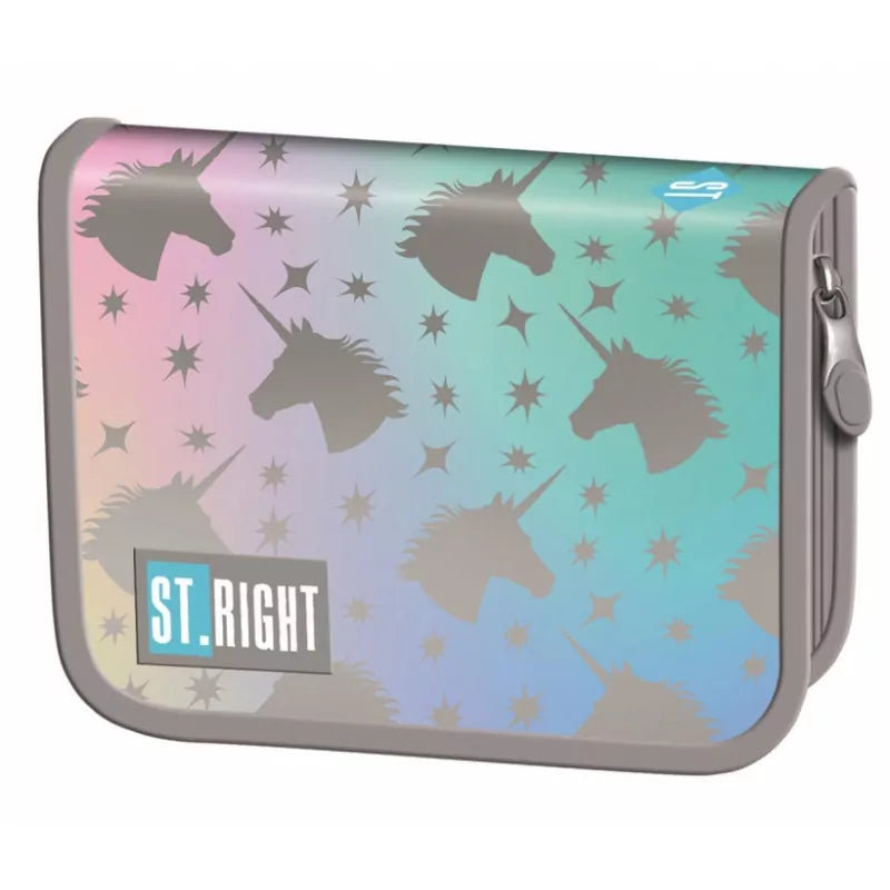OMBRE UNICORN 1 compartment pencil case with accessories