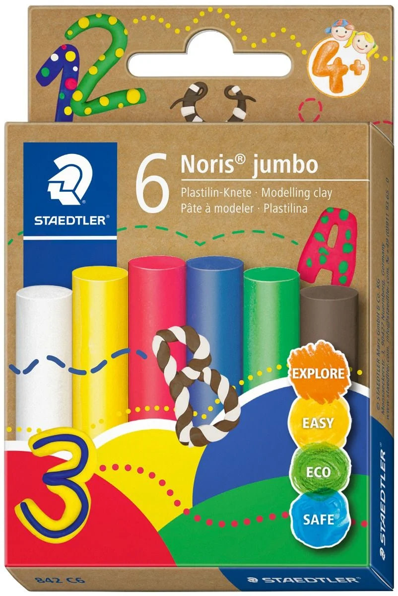 Staedtler Modelling Basic Colours Clay 6-pack Noris Jumbo Junior 4+