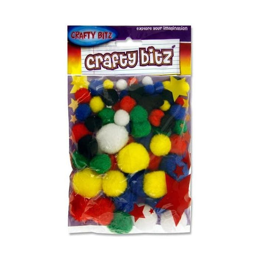 Pom-poms assorted dark colours - Crafty Bitz