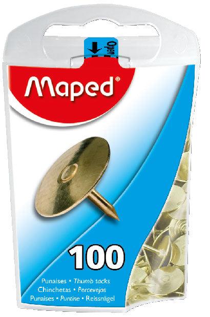 Maped Thumb Tacks Gold x100