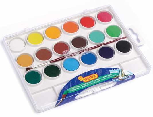 JOVI Watercolor paint set + brush x18