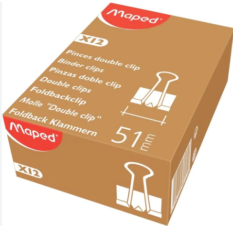 Maped Binder Clips 51mm Box x12