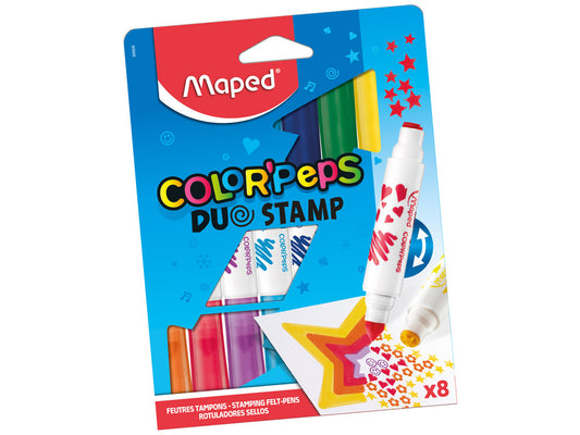 Maped ColorPeps Duo Stamp Felt Pens x8