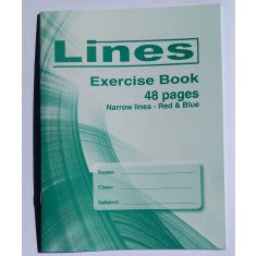Copybook - Lines Collection 48 pages Narrow Lines - Red & Blue