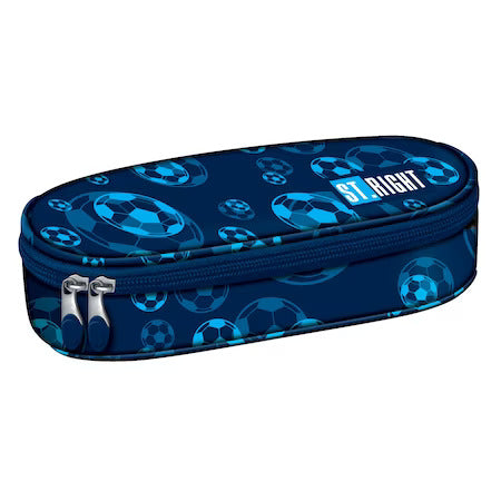Blue Soccer Balls 1 compartment pencil case