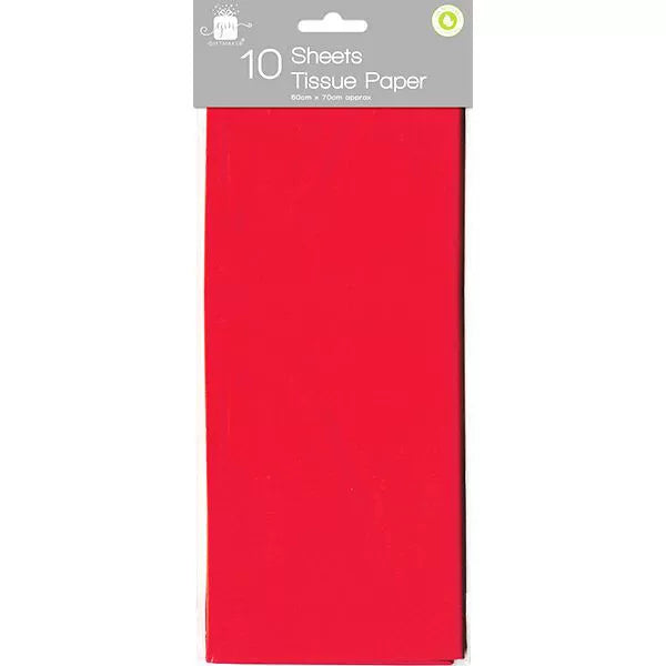 Tissue Paper RED 50cm x70cm ( pack of 10 sheets)