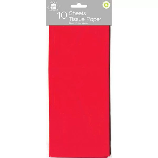 Tissue Paper RED 50cm x70cm ( pack of 10 sheets)