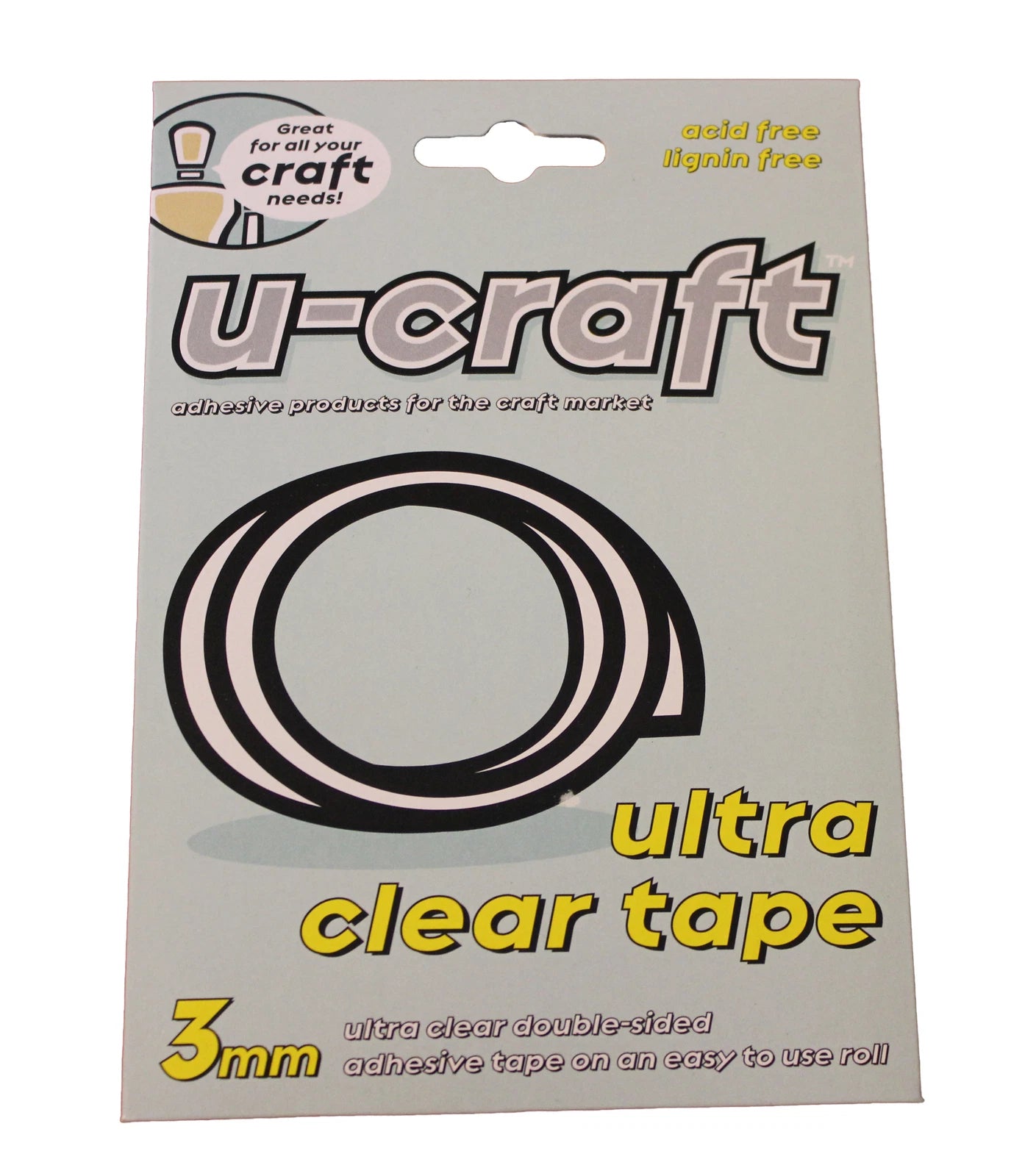 U-Craft Ultra Clear Double Sided Adhesive Glue Tape Roll 3mm x 5m