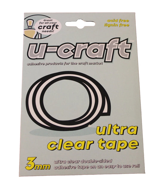 U-Craft Ultra Clear Double Sided Adhesive Glue Tape Roll 3mm x 5m