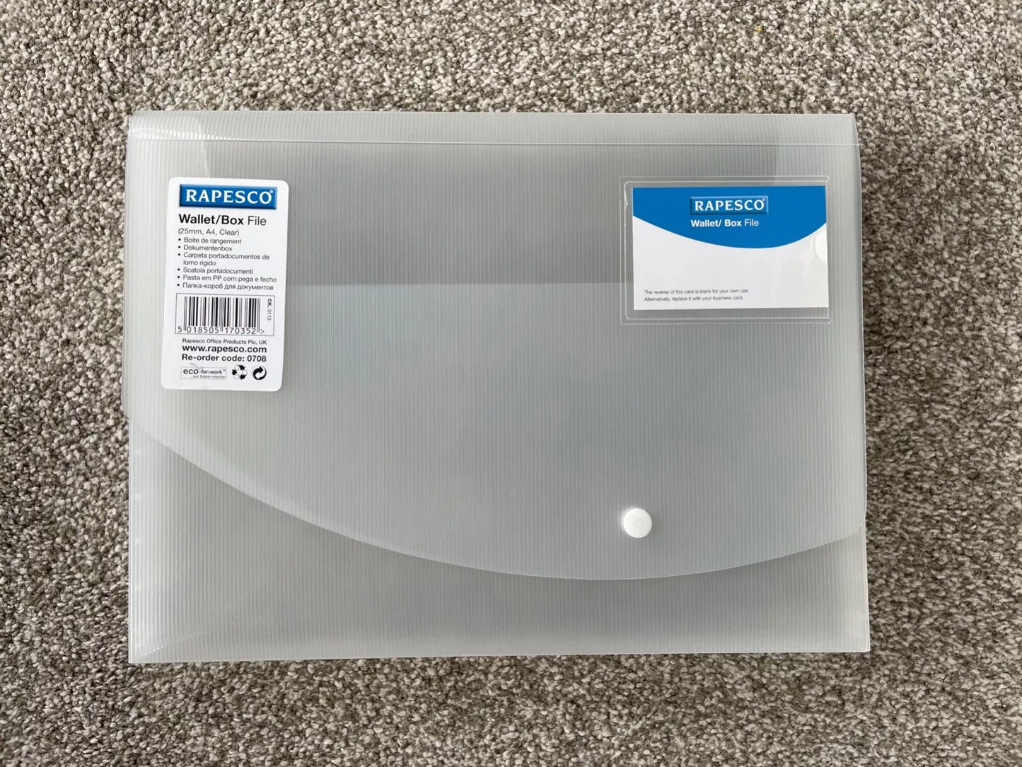 Rapesco-Rigid Wallet/Box File