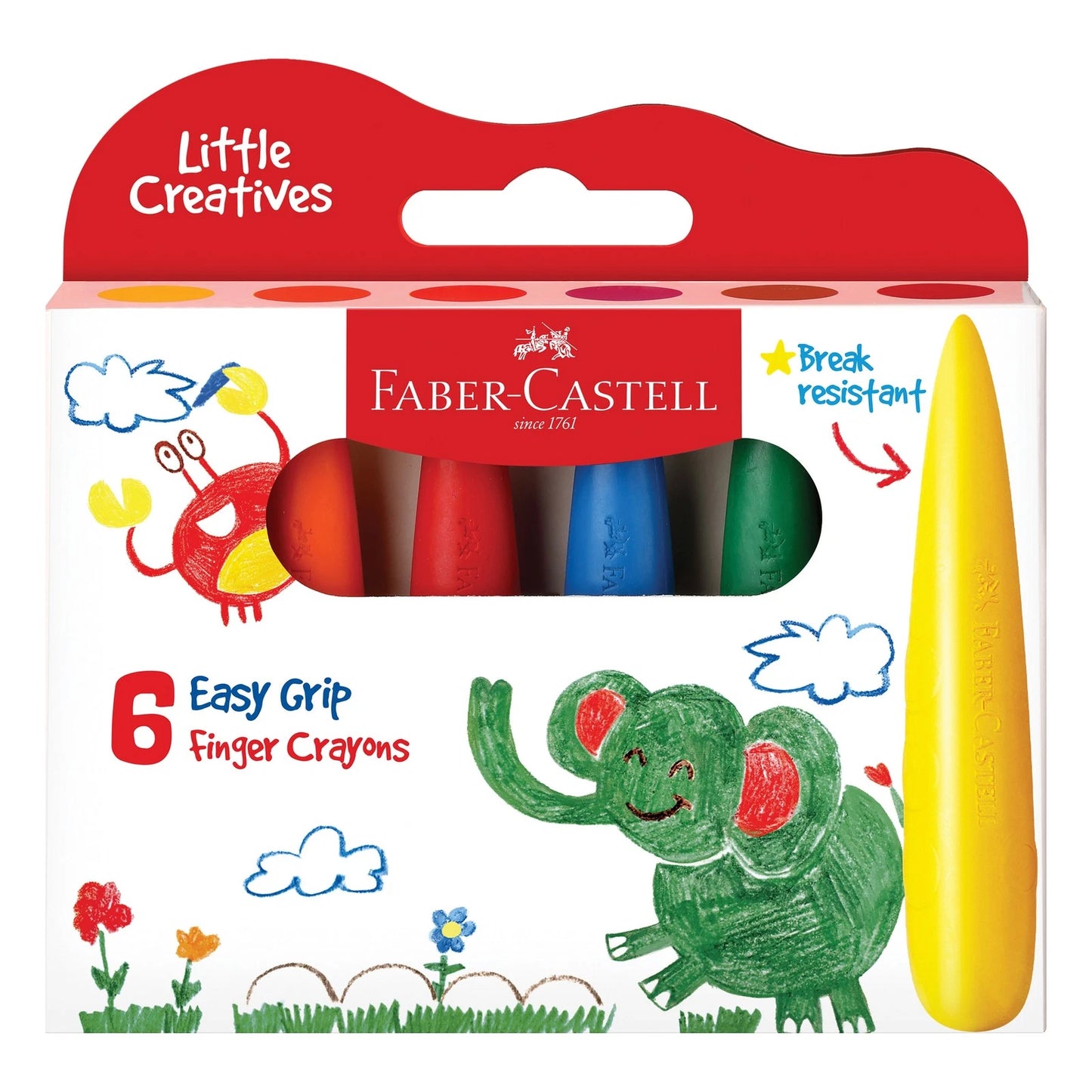 Faber-Castell Little Creatives Easy Grasp Bulb Crayons Pack of 6