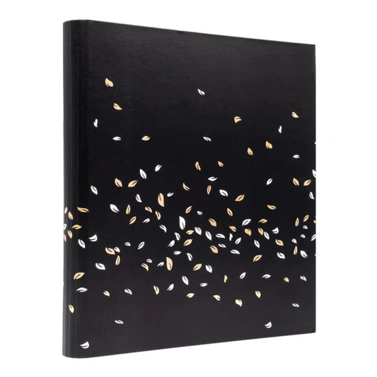 Pukka - 3 inch File Black with Gold and White Leaves