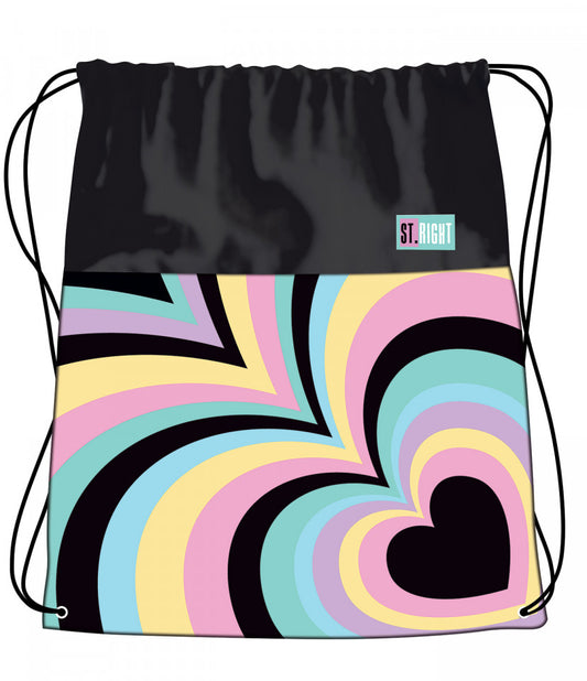 Illusion Hearts 1 compartment drawstring bag