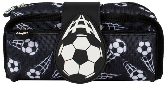 Football Black Silicone Patch Pencil Case