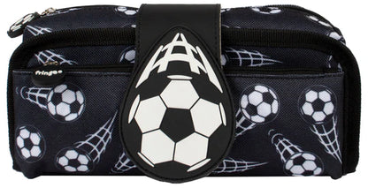 Football Black Silicone Patch Pencil Case