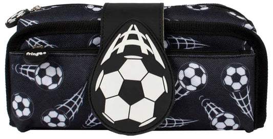 Football Black Silicone Patch Pencil Case