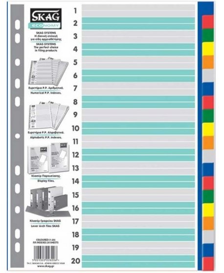 SKAG ECO PVC A4 Coloured Index : 1-31