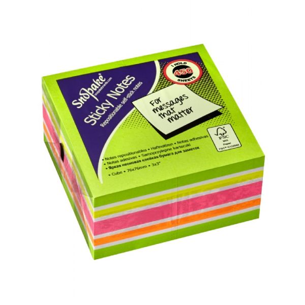 Snopake Adhesive Sticky Notes 76 x 76mm 450sheets