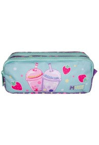 MUST TEAM School Pencil Case Bubble Tea 2 Zippers