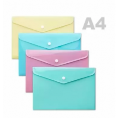 Button Wallet A4 Size Assorted Pastel Colours