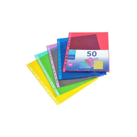 VIQ - Punched Pocket A4, 5 Colors x50