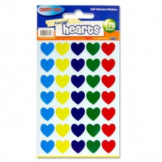 Assorted Colours 175 Heart Stickers