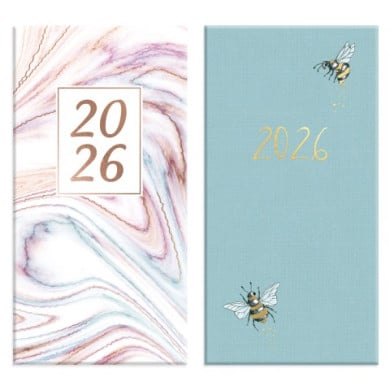 Marble & Bee Slim Week To View DIARY 2026 (2 Assorted)