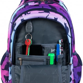 NIGHT CATS 3-compartment backpack 39x27x17 cm