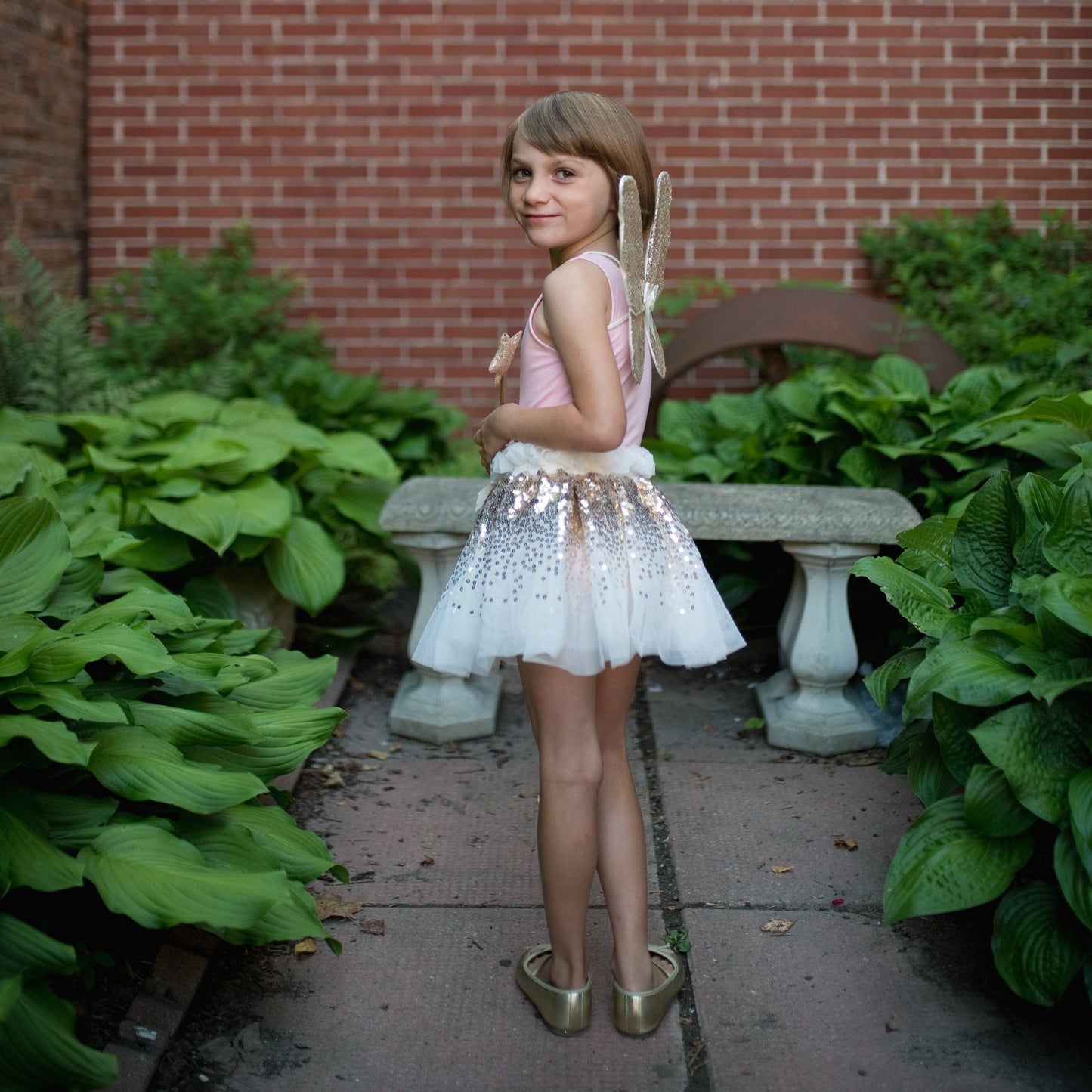 Gracious Gold Sequins Skirt with Wings & Wand Size 4 - 6 years