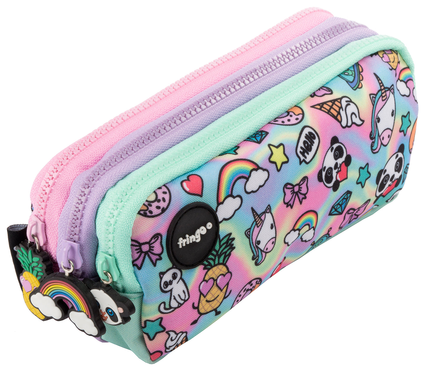 Doodle Holo 3 Compartment Pencil Case