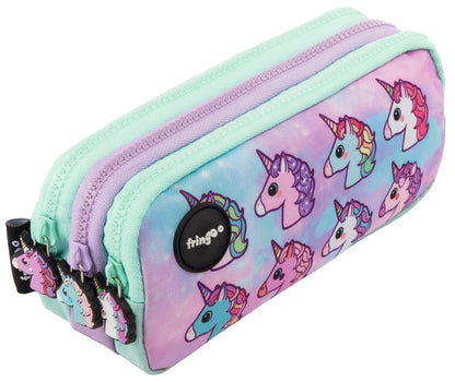 Pastel Unicorns 3 Compartment Pencil Case