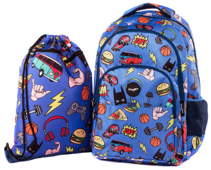 Doodles Boy Multi Compartment Backpack